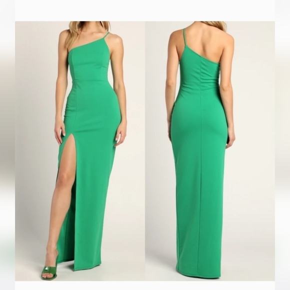 Lulus Dresses & Skirts - Lulu's Keeper of My Heart Green One-Shoulder Maxi Dress M NWT